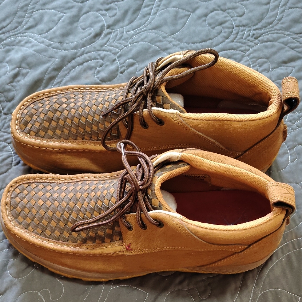 Twisted X Tan and Brown Chukka Boots. Wide Width.